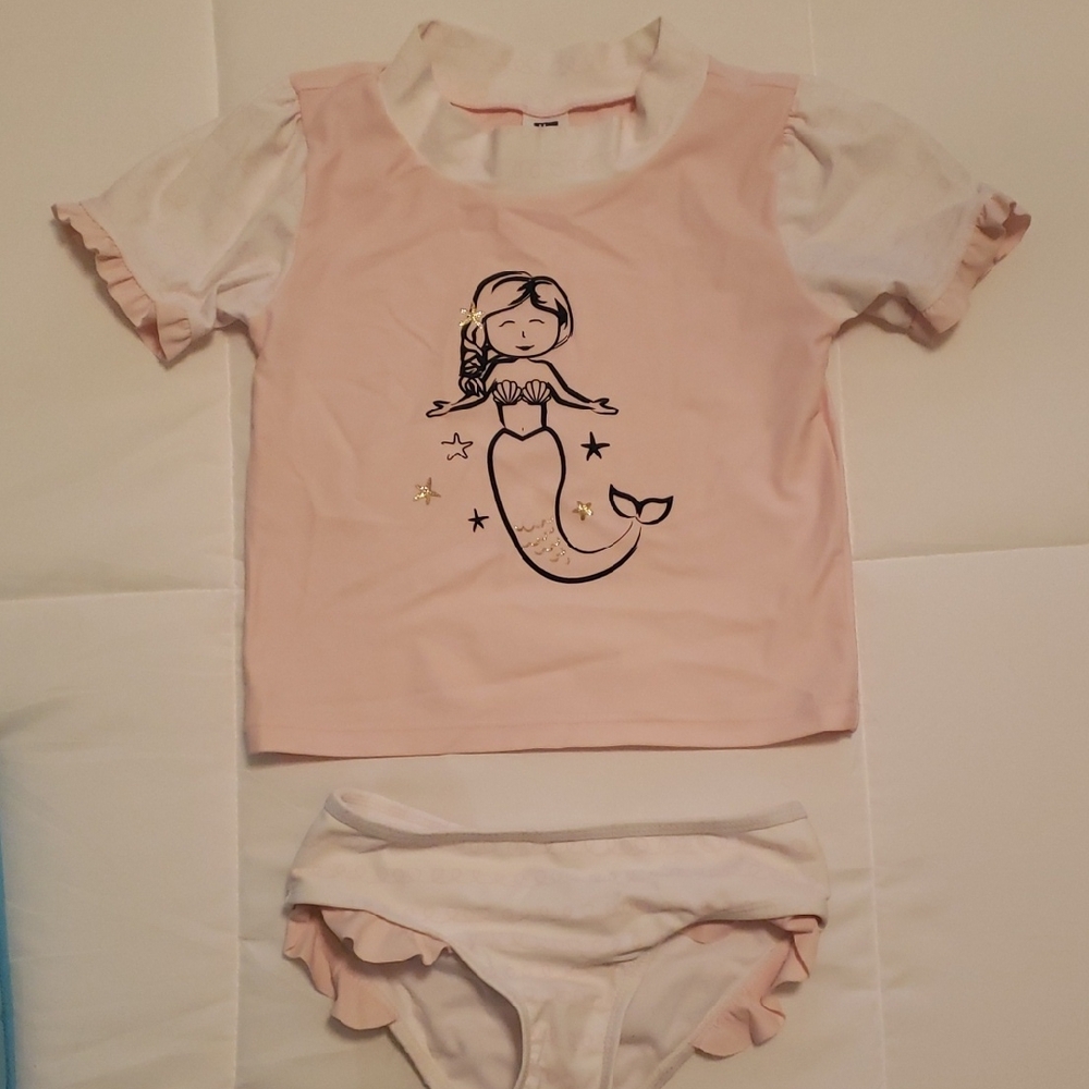 Hudson Baby Pink Mermaid Swim Set